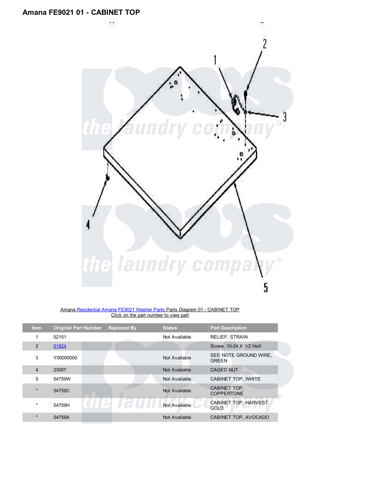 Amana FE9021 Parts Diagram