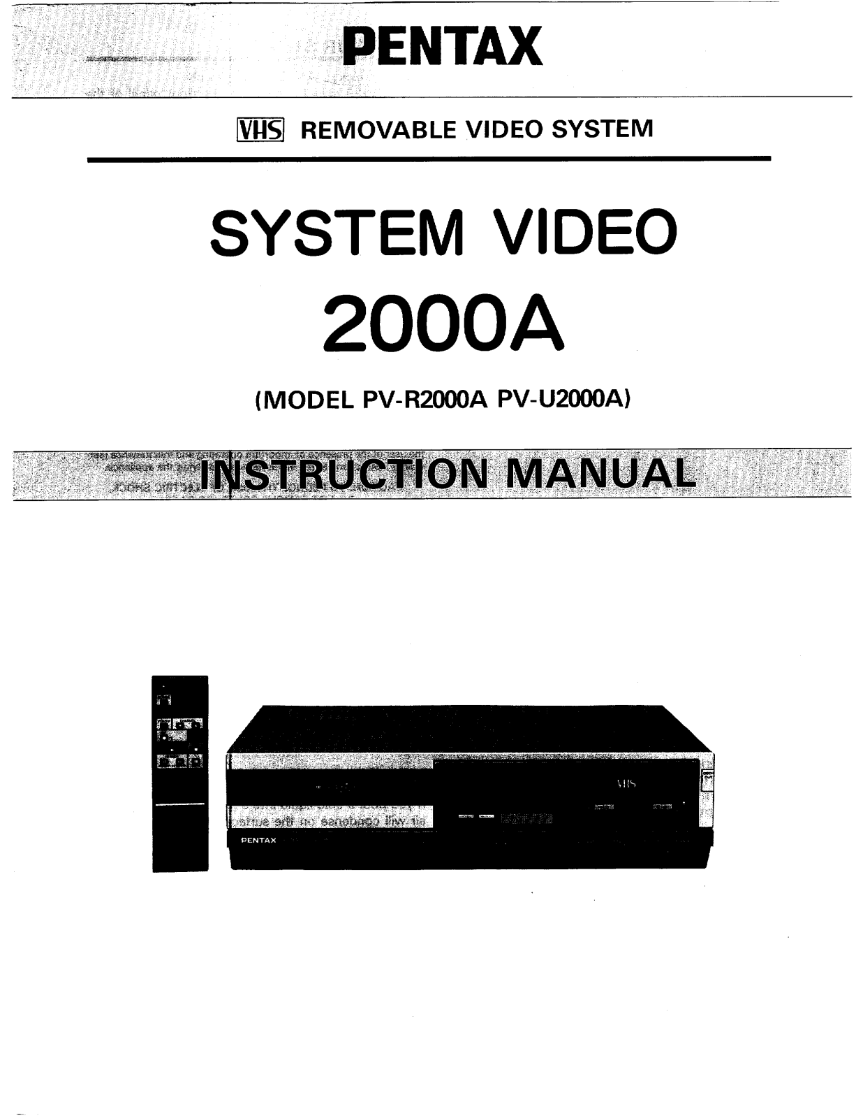 Pentax PV-U2000A, PV-R2000A User Manual