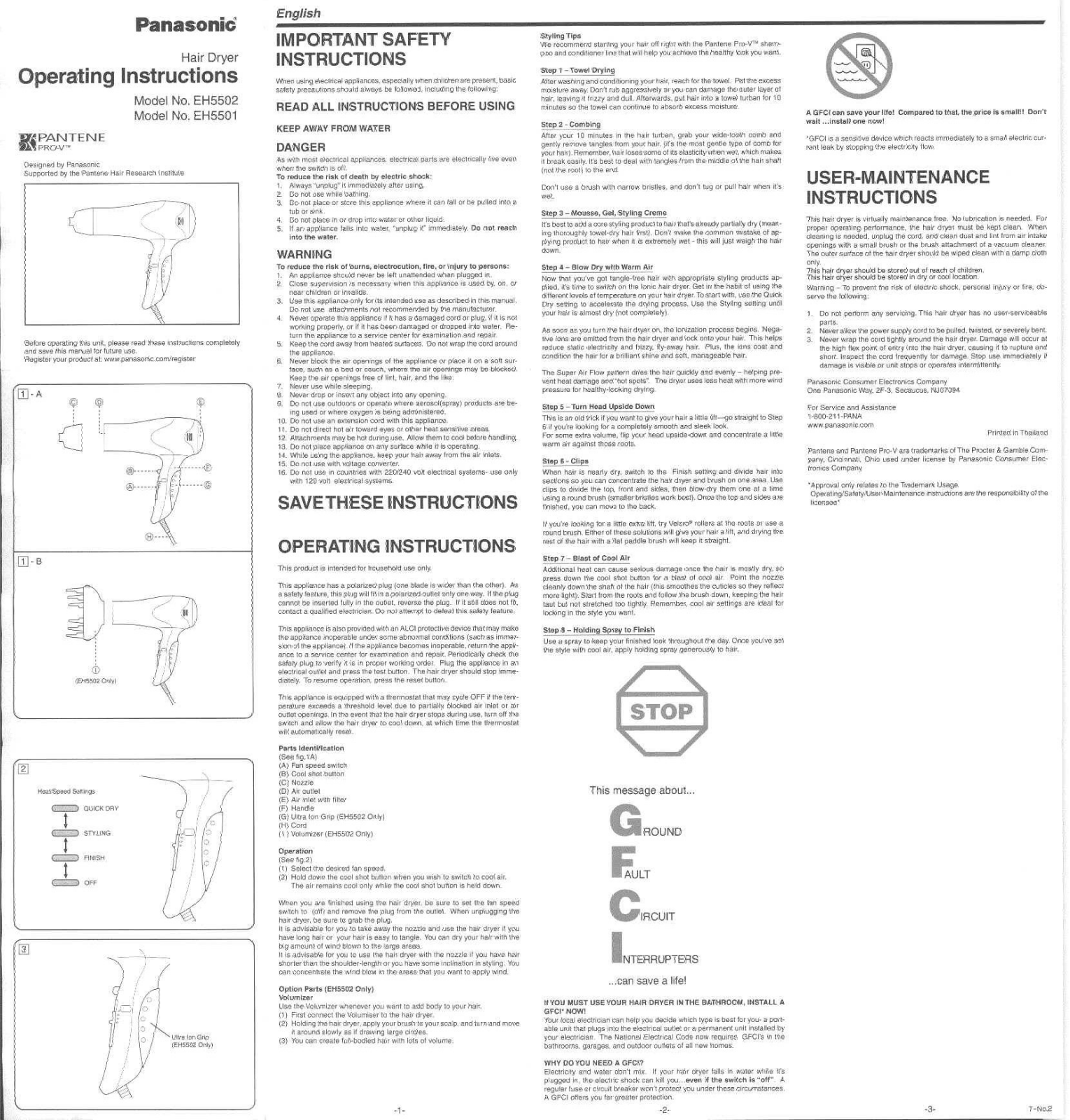 Panasonic EH-5502 User Manual