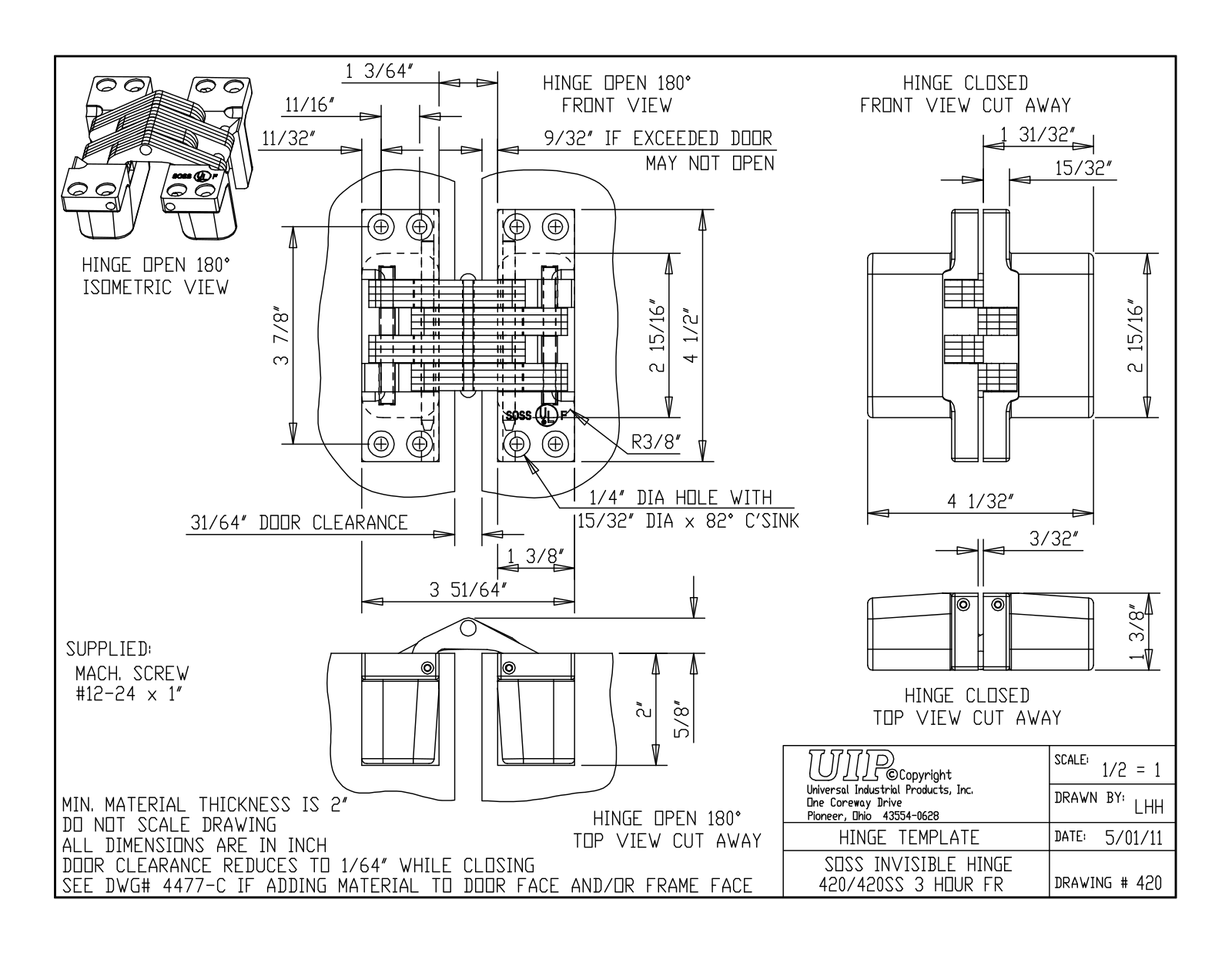 SOSS RVW1038 Dimensions - ManualMachine.com