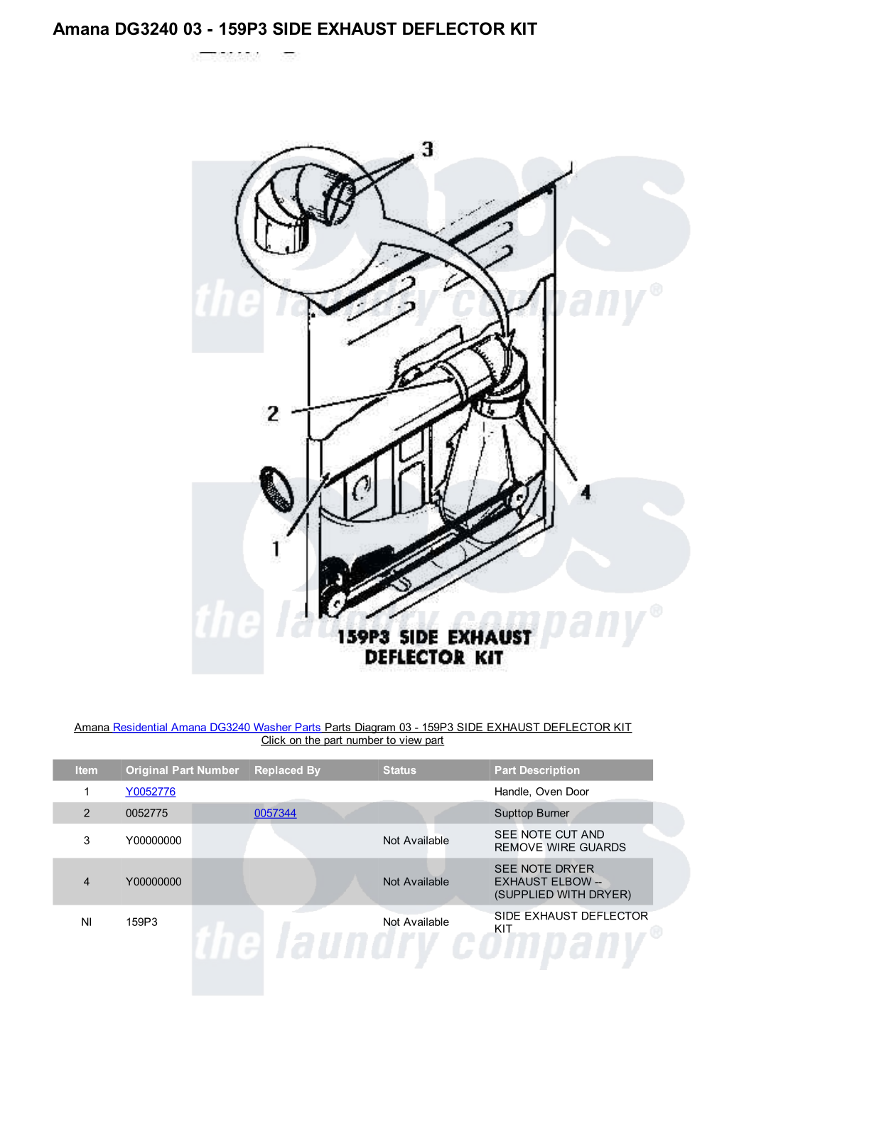 Amana DG3240 Parts Diagram