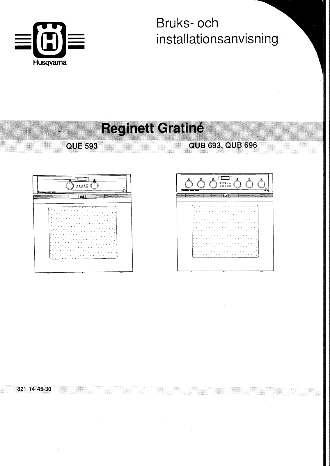 Husqvarna QUB693, QUE593 User Manual