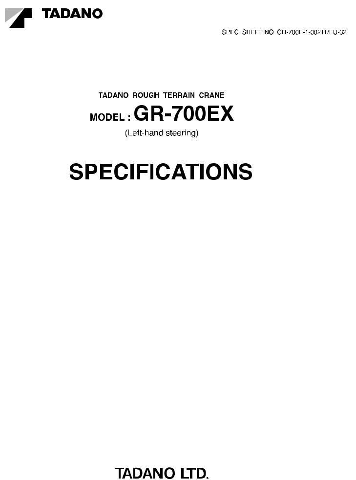 Tadano GR-700E Service Manual