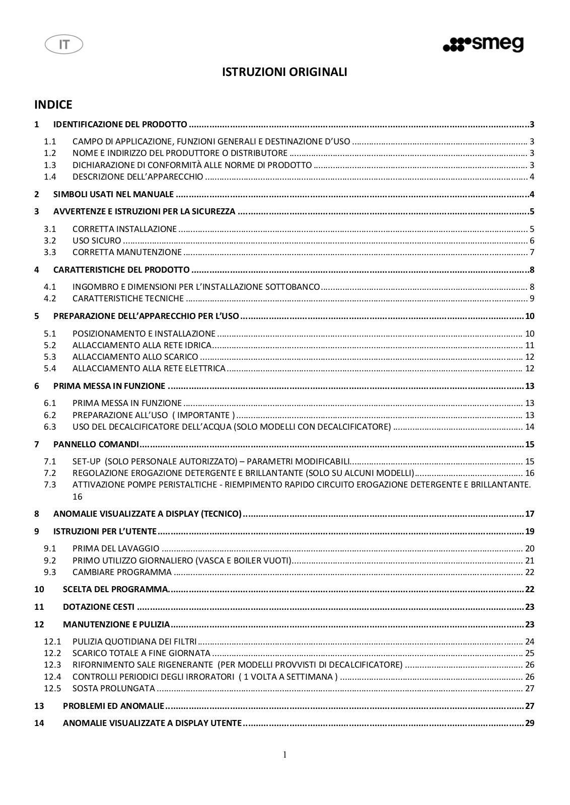 Smeg UD500DM User manual