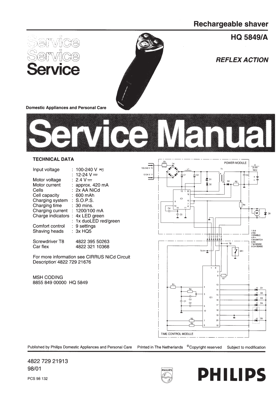 Philips HQ5849A Service Manual