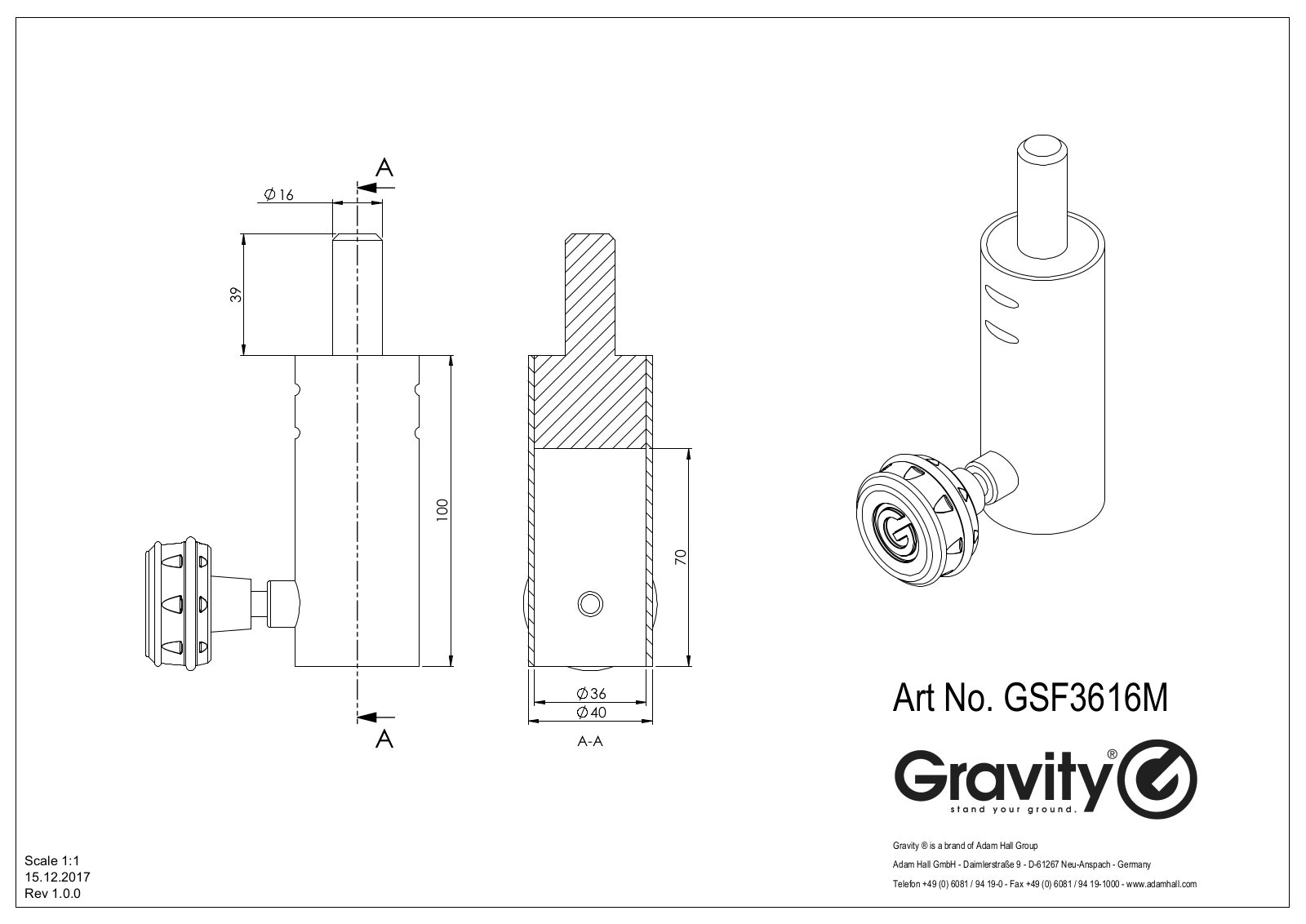 Gravity SF3616M Drawing