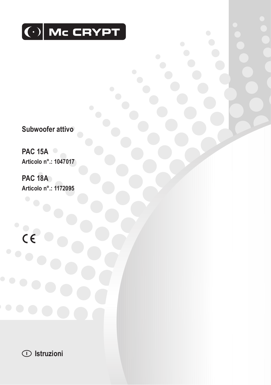 Mc Crypt PAC 15A, PA C18A User guide