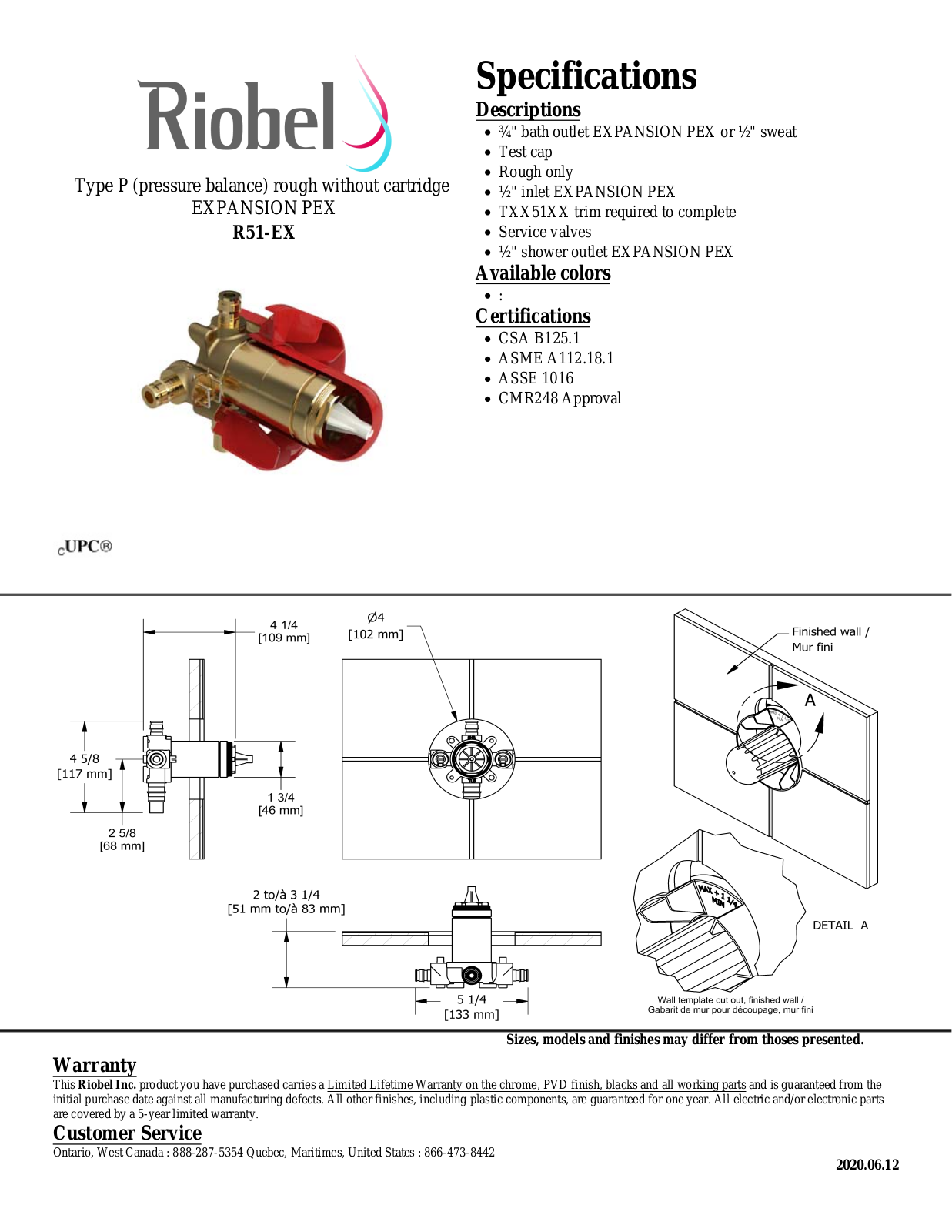 Riobel R51EX Specifications - ManualMachine.com