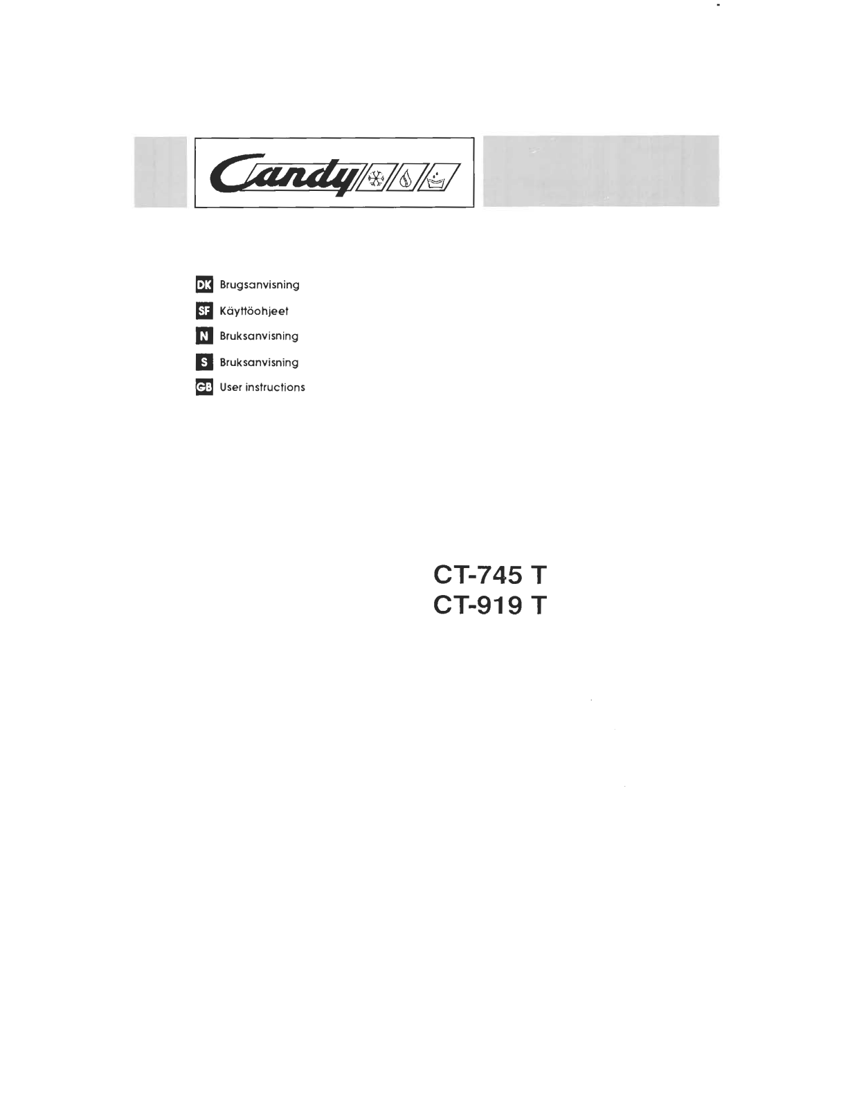 CANDY CT 919 User Manual