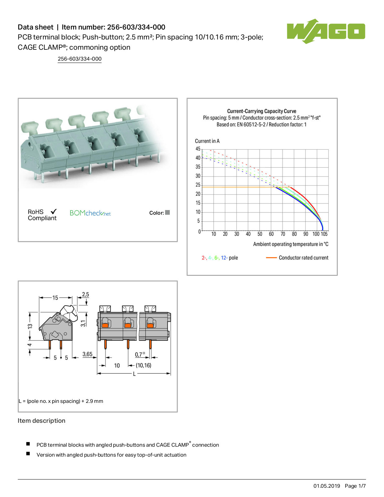 Wago 256-603/334-000 Data Sheet