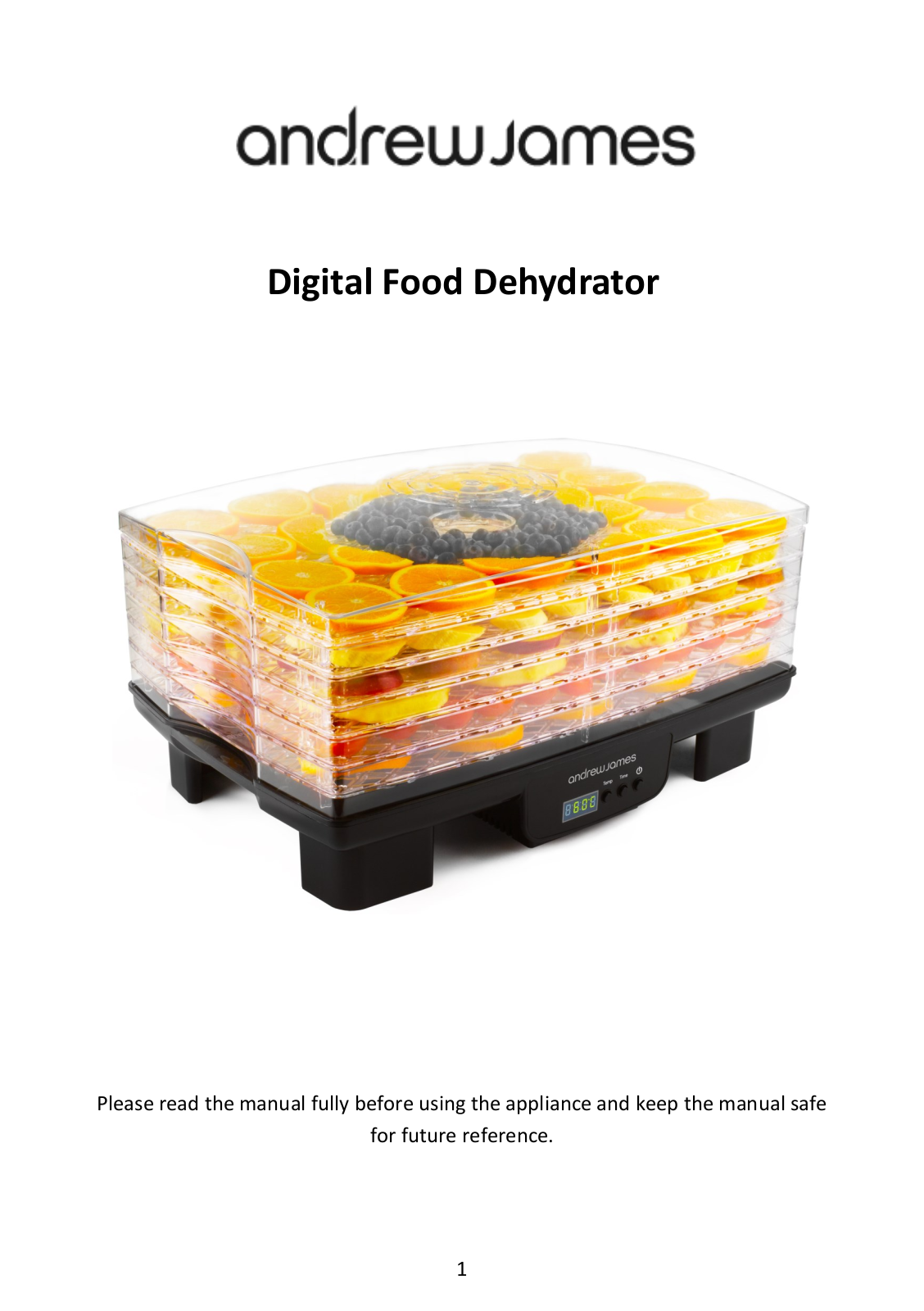 Andrew James Digital Food Dehydrator User Manual