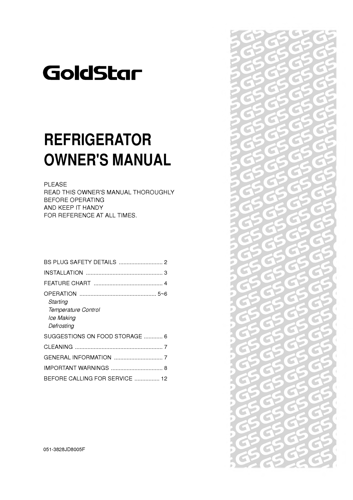 LG GR-05A11CPF User Manual