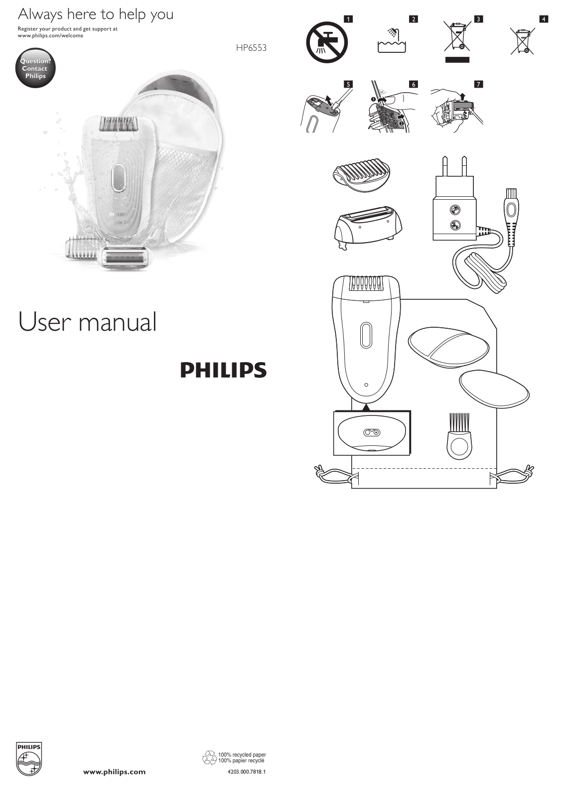Philips Sanftes Epilationsset. User Manual