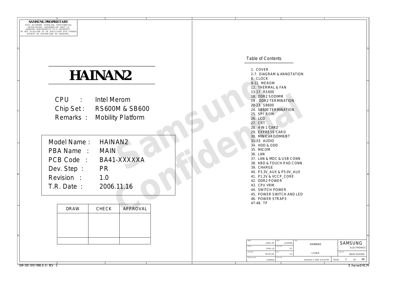 SAMSUNG NT-R21 System Schematic Diagram