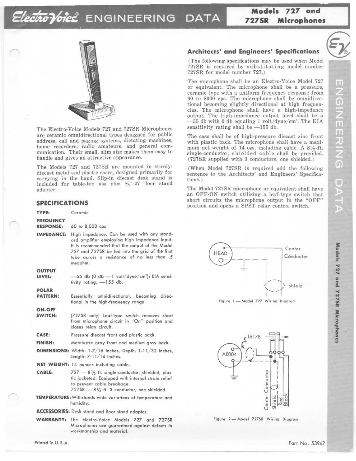 Electro-Voice 727SR, 727 User Manual