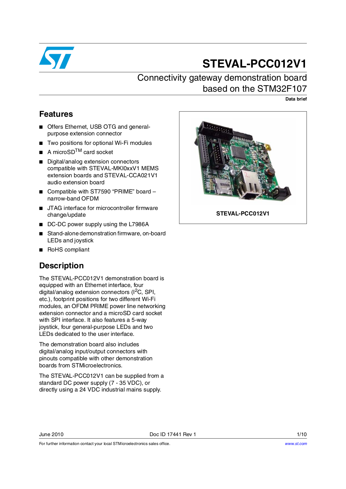 ST PCC012V1 User Manual