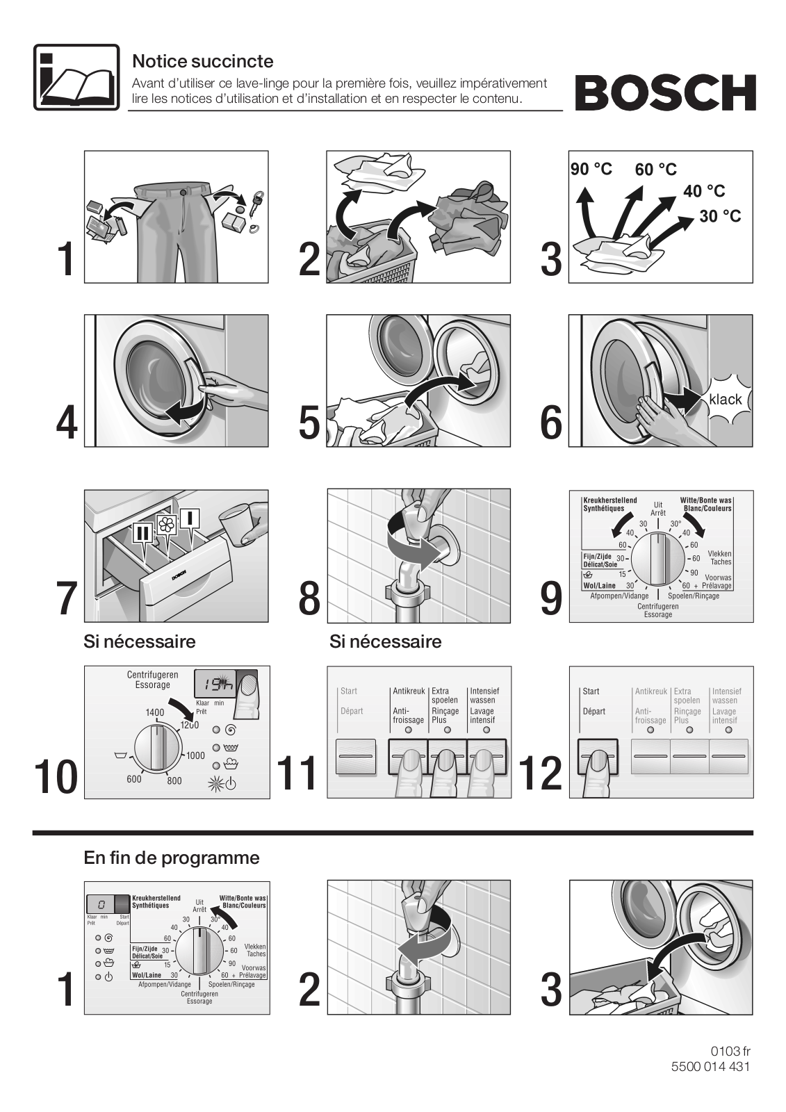 Bosch WFO2851FG Programs list