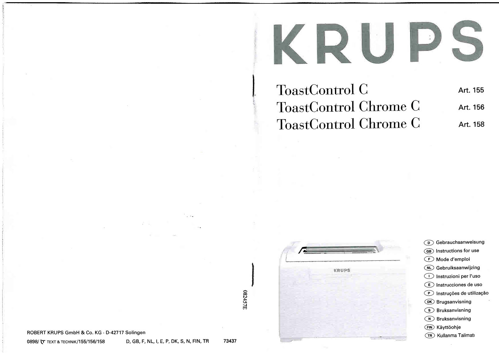 KRUPS F156 User Manual