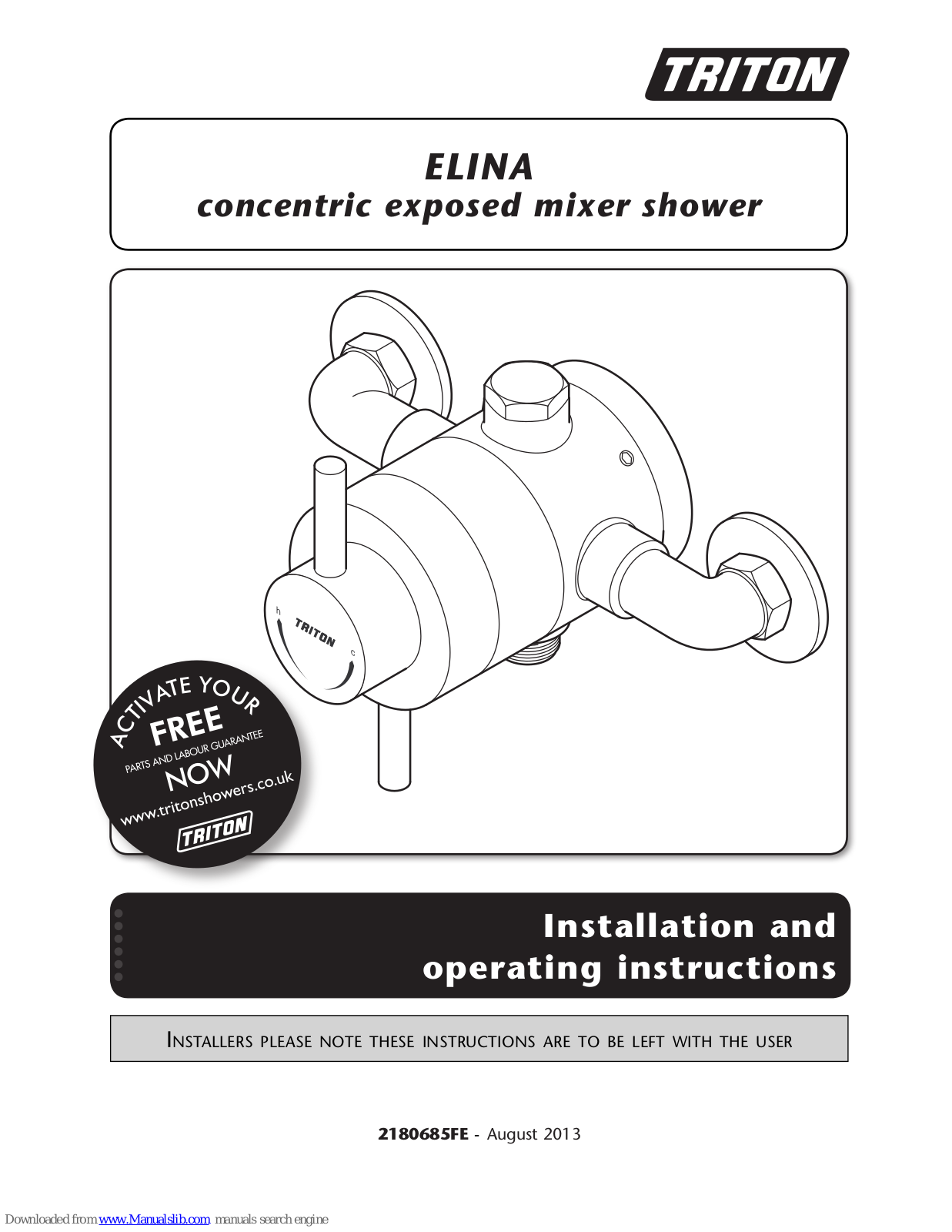 Triton ELINA Installation And Operating Instructions Manual