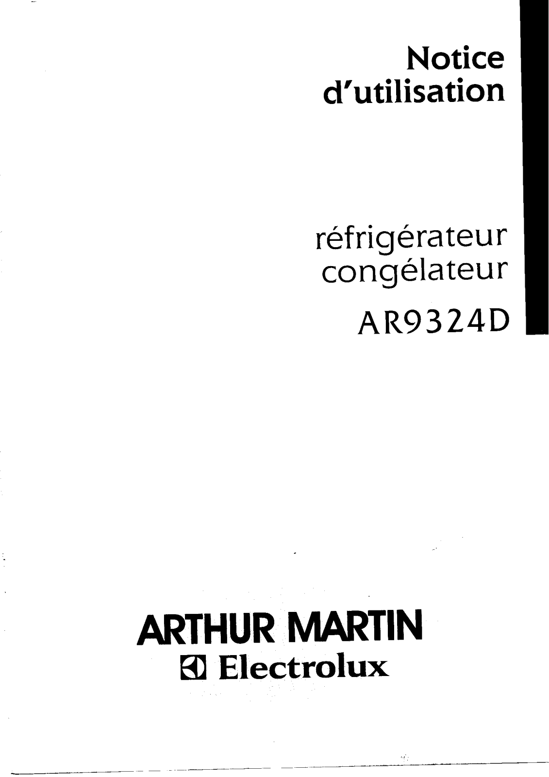 Arthur martin AR9324D User Manual