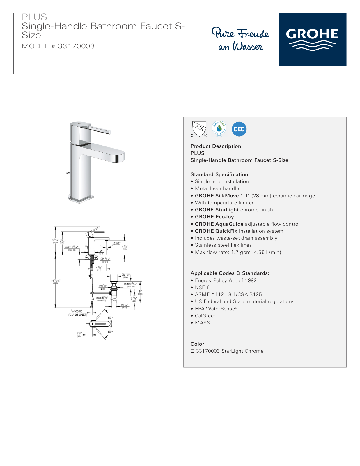 GROHE HBZM1221 Specifications - ManualMachine.com