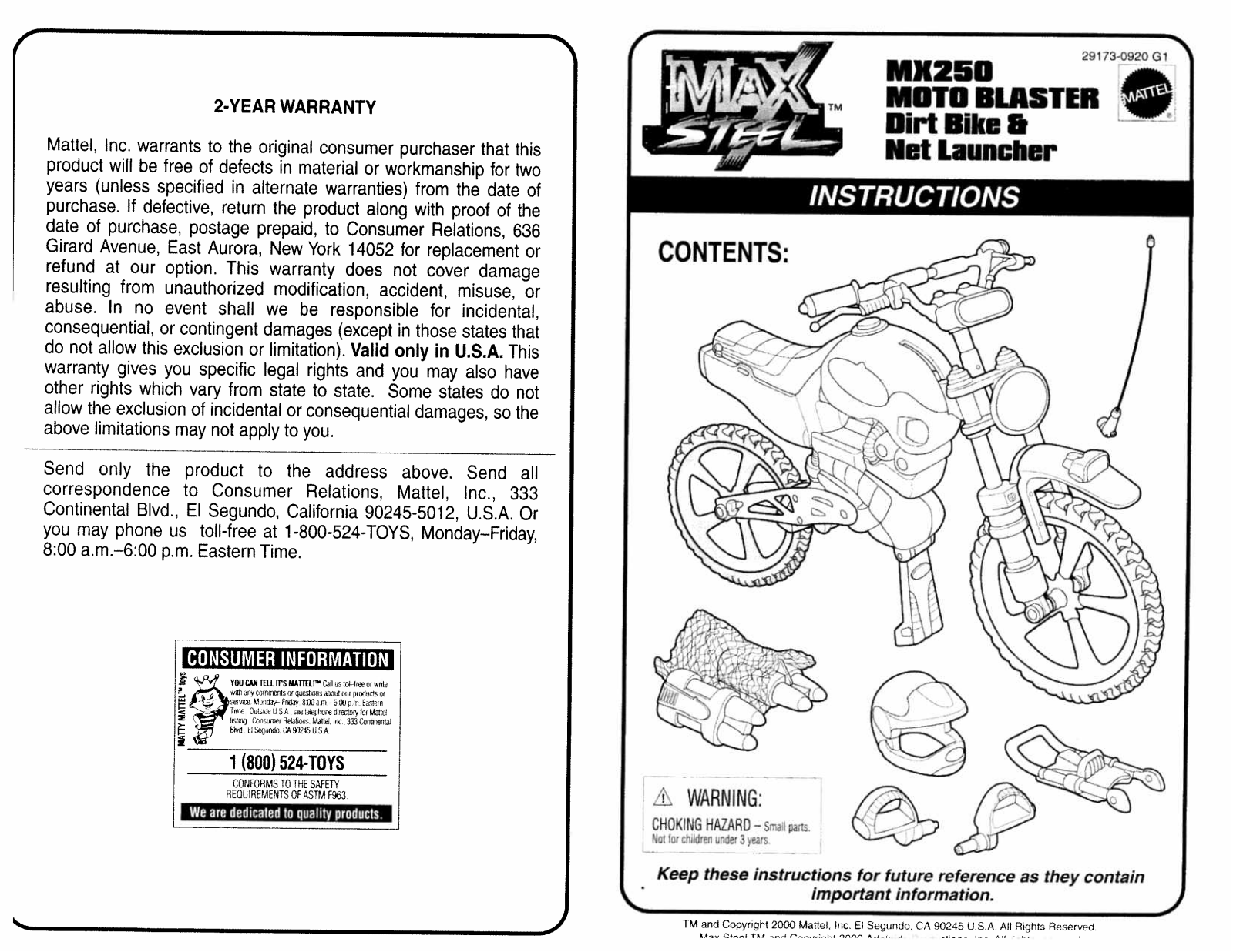 Fisher-Price 29173 Instruction Sheet