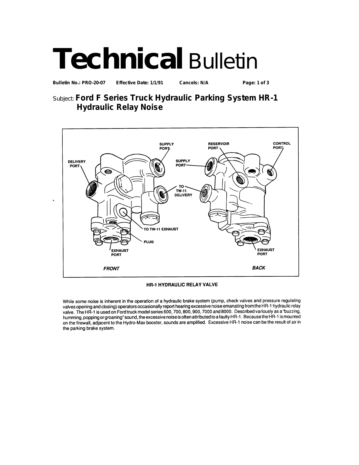 BENDIX TCH-020-007 User Manual