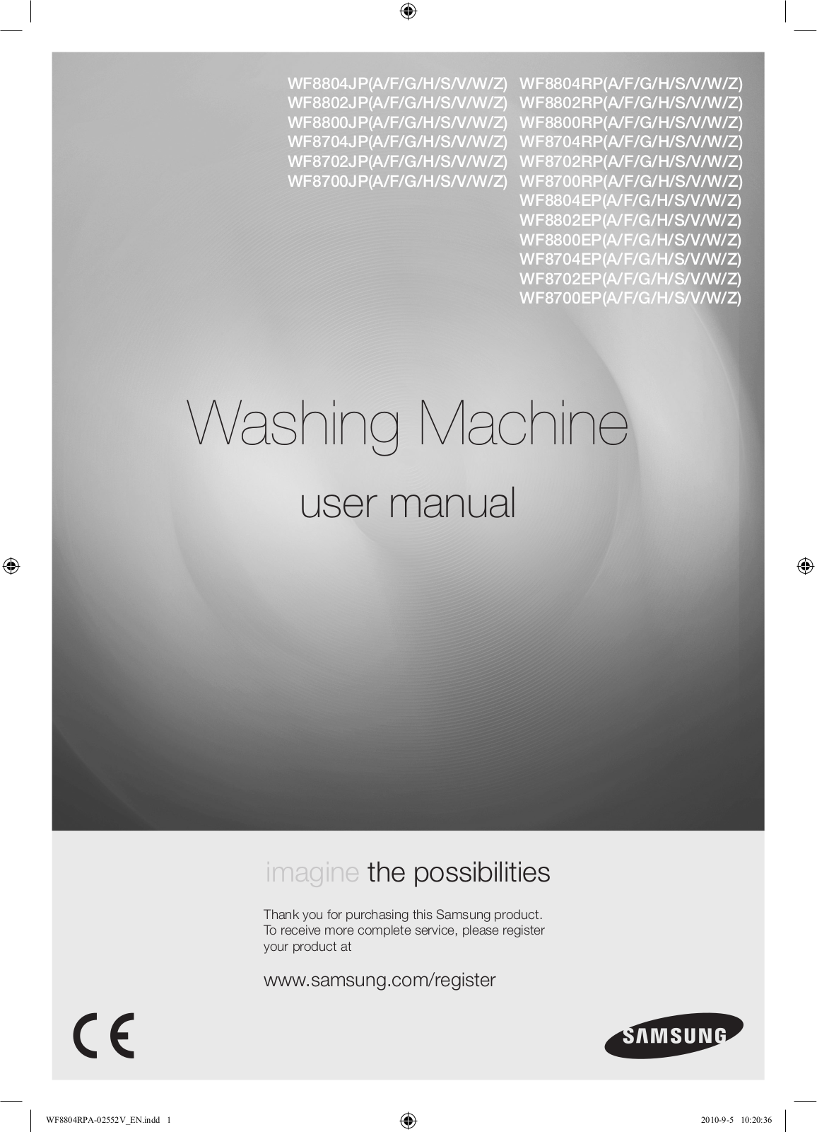 Samsung WF8802RPZ User Manual