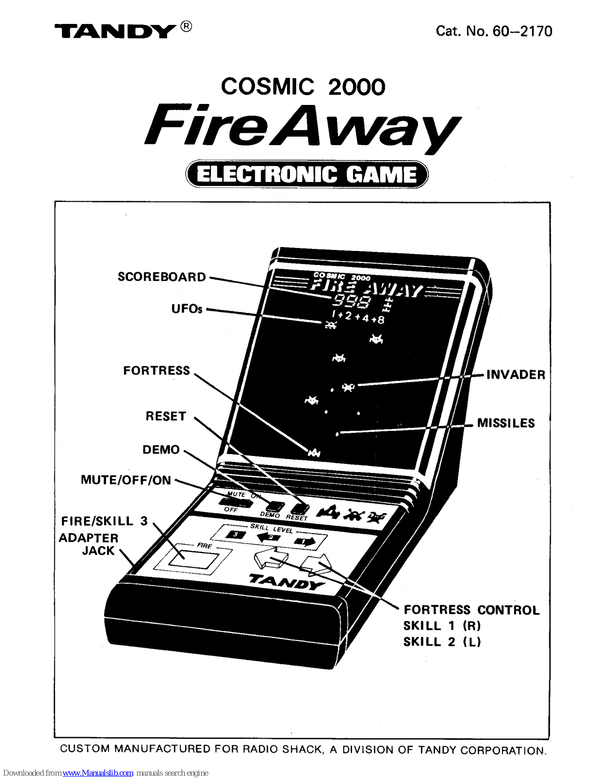 Tandy Cosmic 2000 Fire Away User Manual