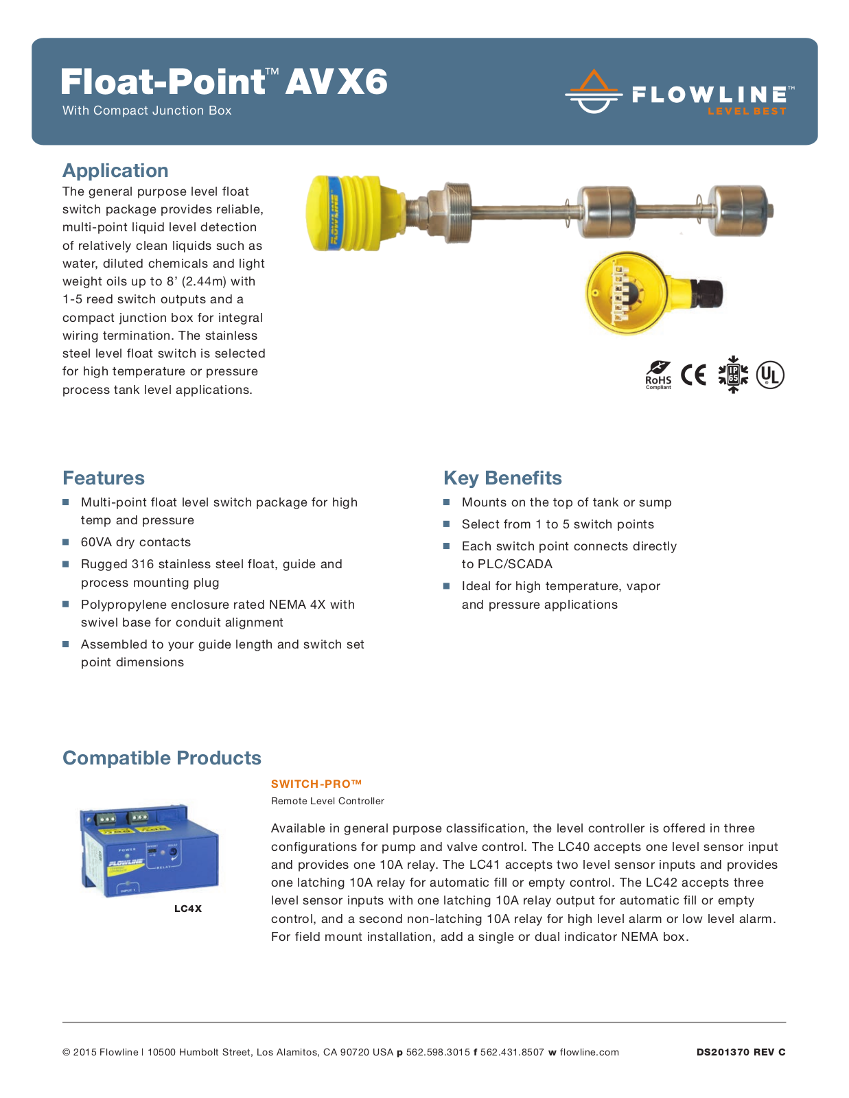 Flowline AVX6 Specifications