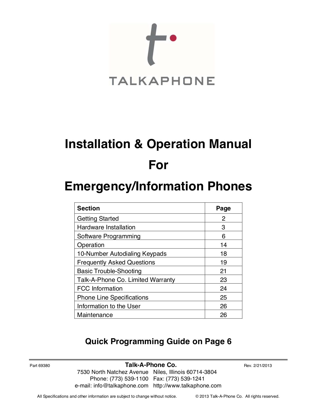 Talkaphone ETP-402V User Manual