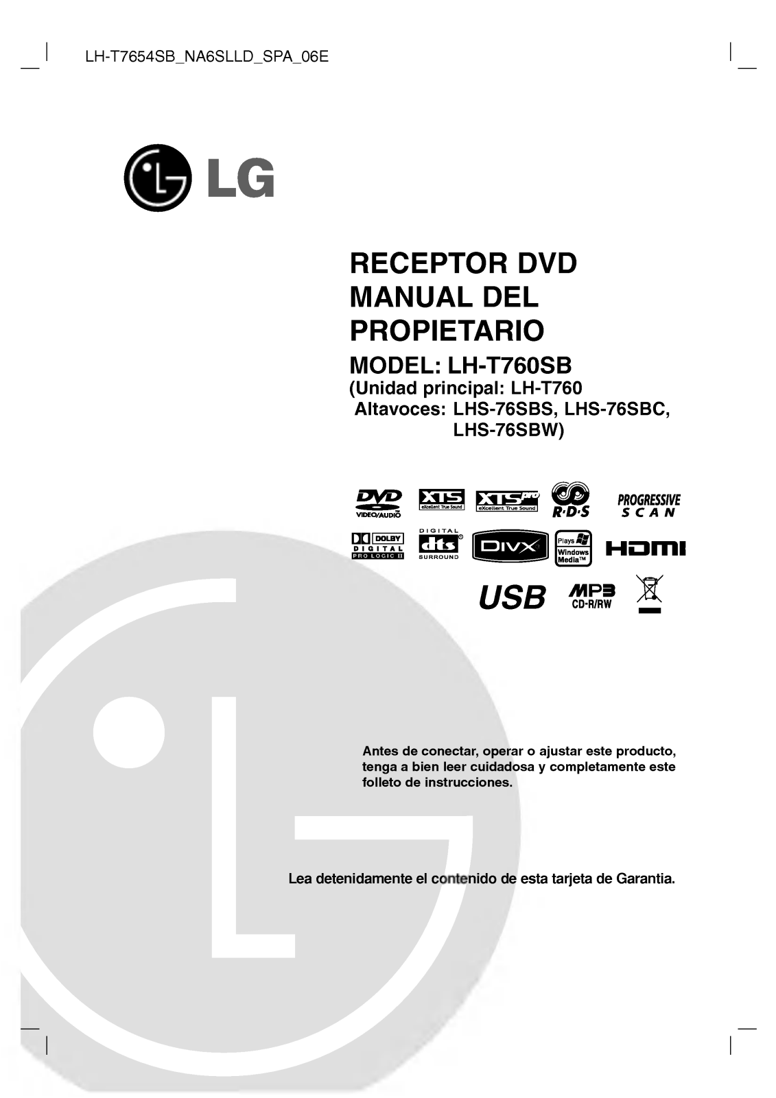 LG LH-T7654SB User Manual