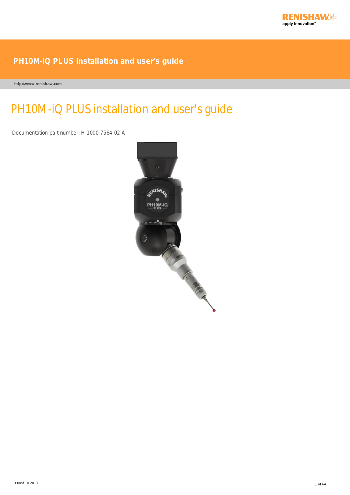 renishaw PH10M-iQ PLUS Users Guide