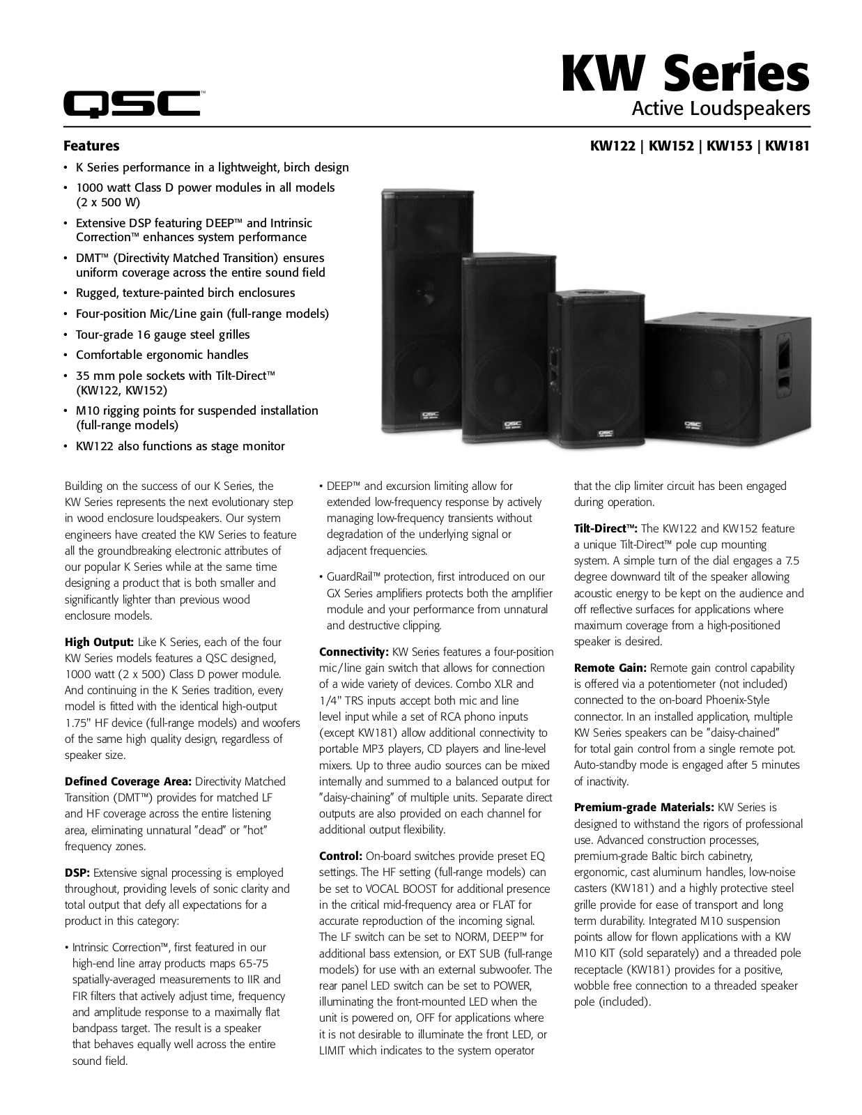 QSC KW152, KW122 User Manual