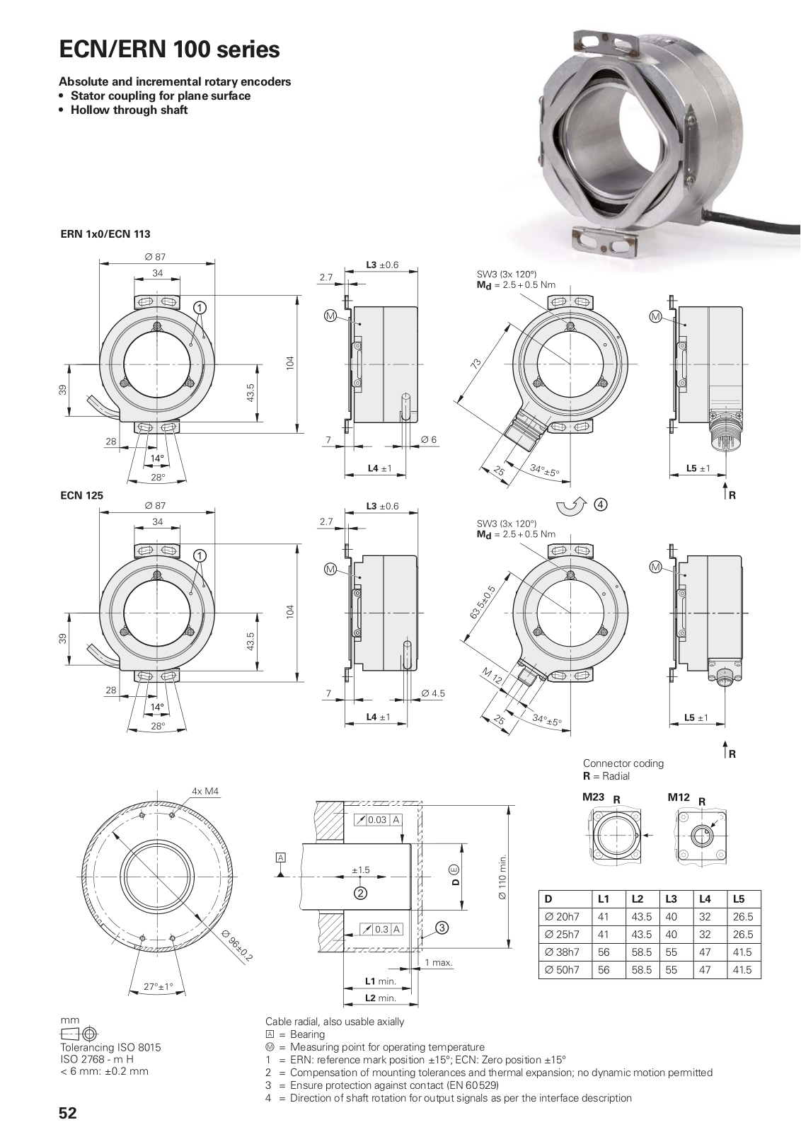 Heidenhain ECN 125, ECN 113, ERN 120, ERN 130, ERN 180 Catalog Page