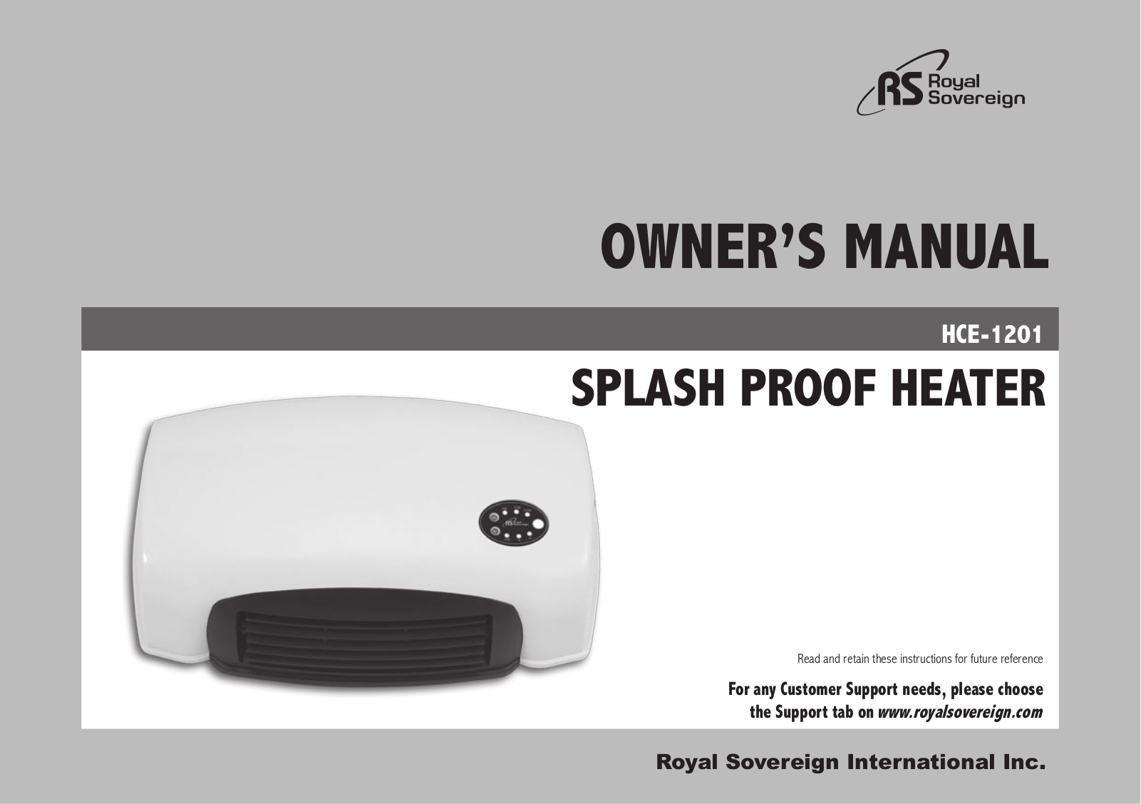 Royal Sovereign HCE-1201 User Manual