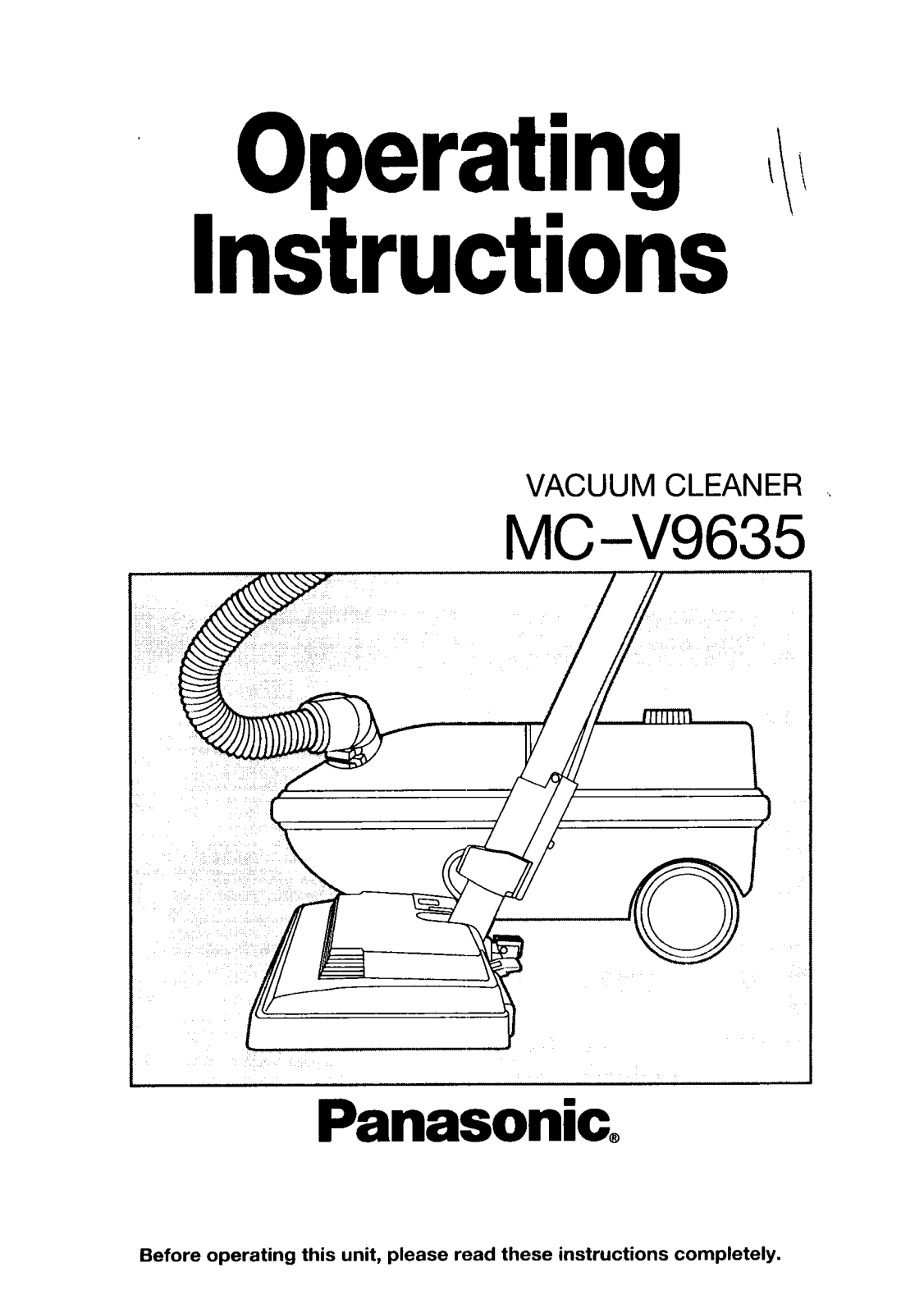 Panasonic mc-v9635 Operation Manual