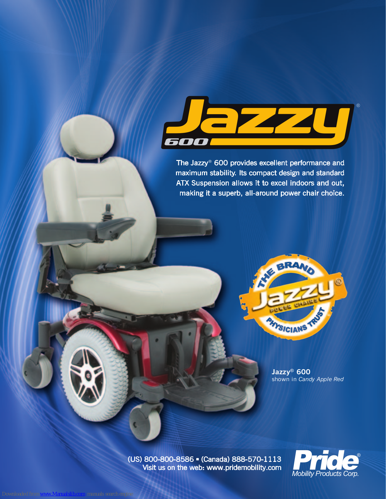 Pride Jazzy 600 Series, Jazzy 600 2S-C, Jazzy 600 2S-SS, Jazzy 600 3S-C, Jazzy 600 3S-SS Specifications - ManualMachine.com