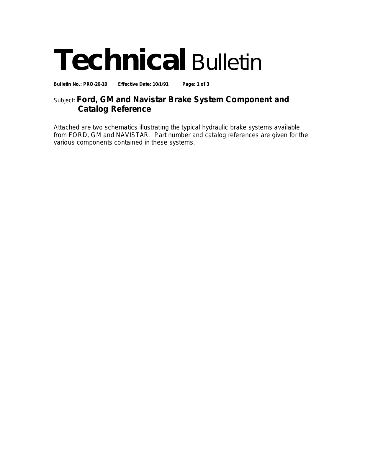 BENDIX TCH-020-010 User Manual