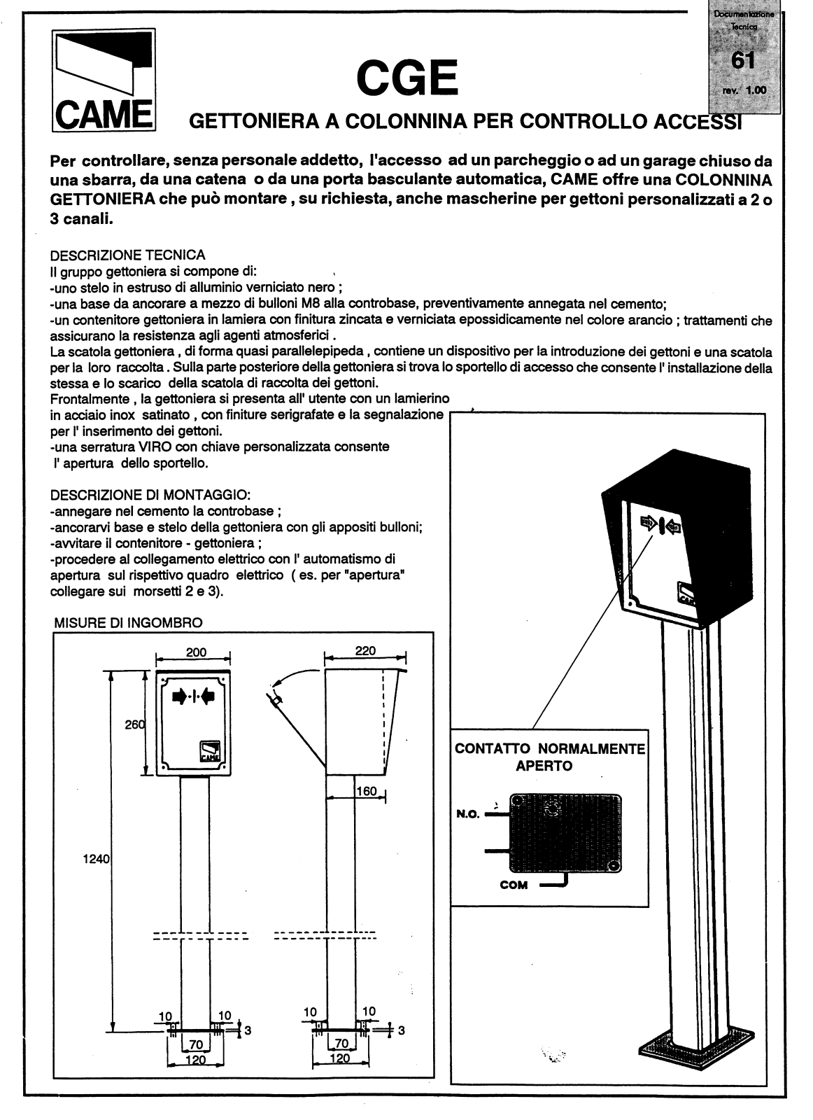 CAME CGE User Manual