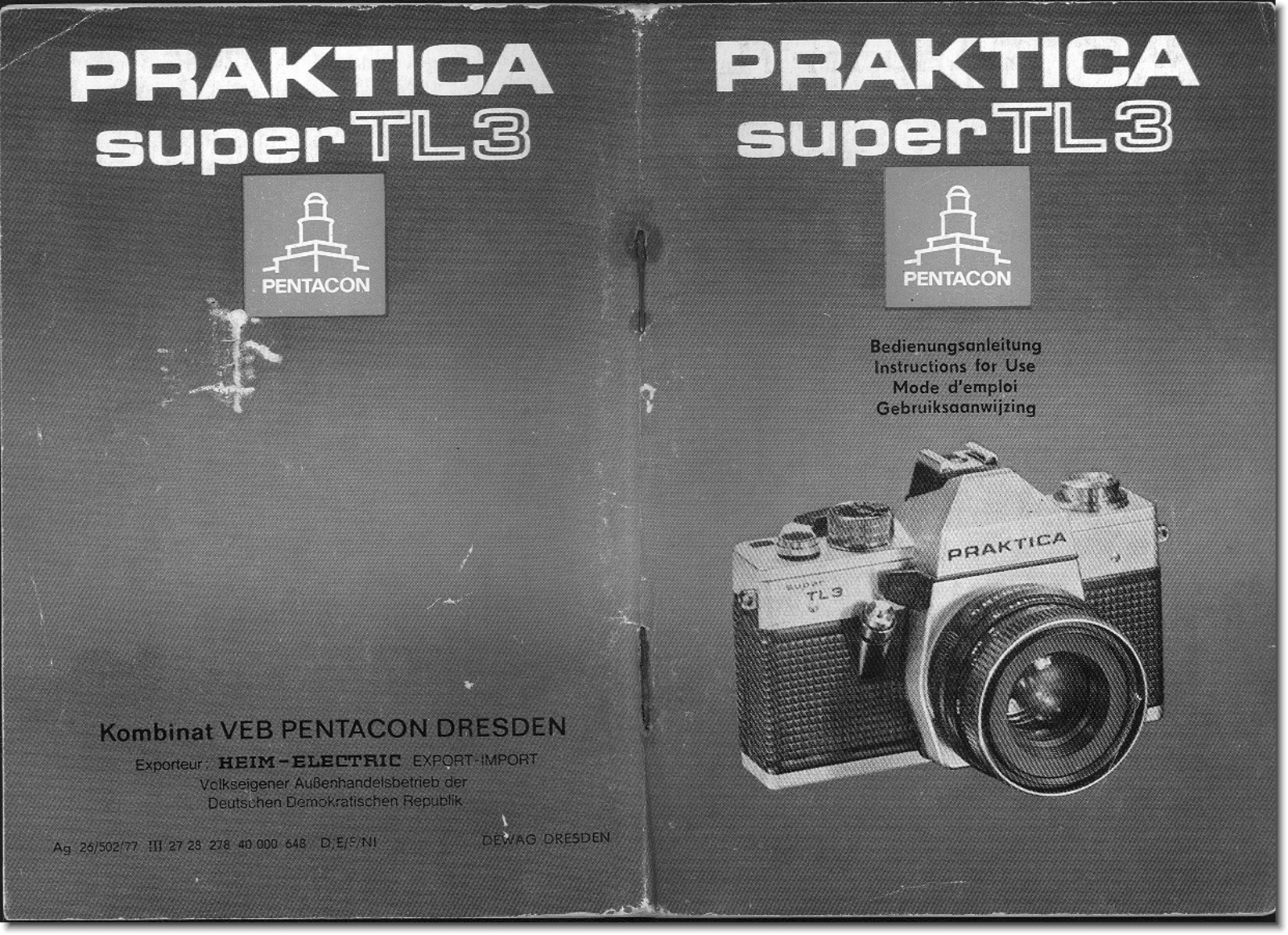 PRAKTICA Super TL 3 Instruction Manual