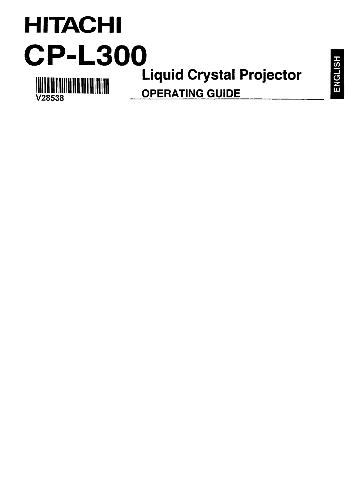 Hitachi CPL300 User Manual