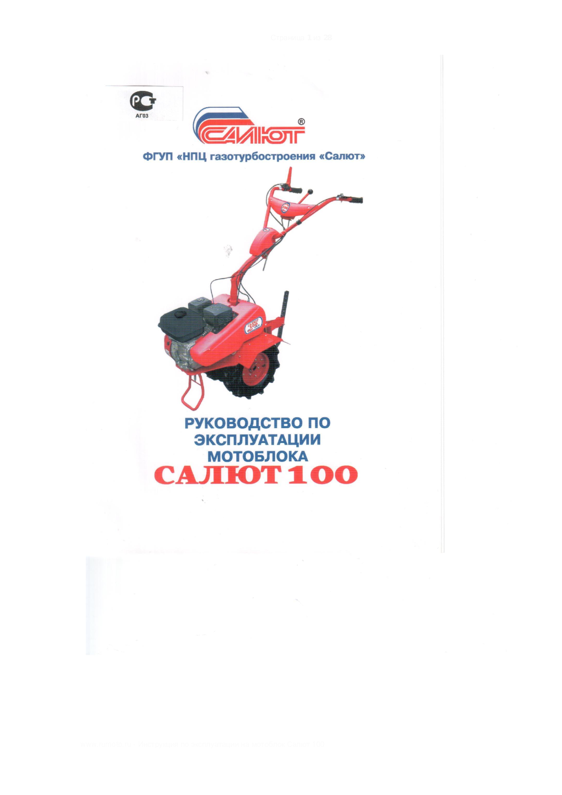 Салют 100-X-M2 User manual