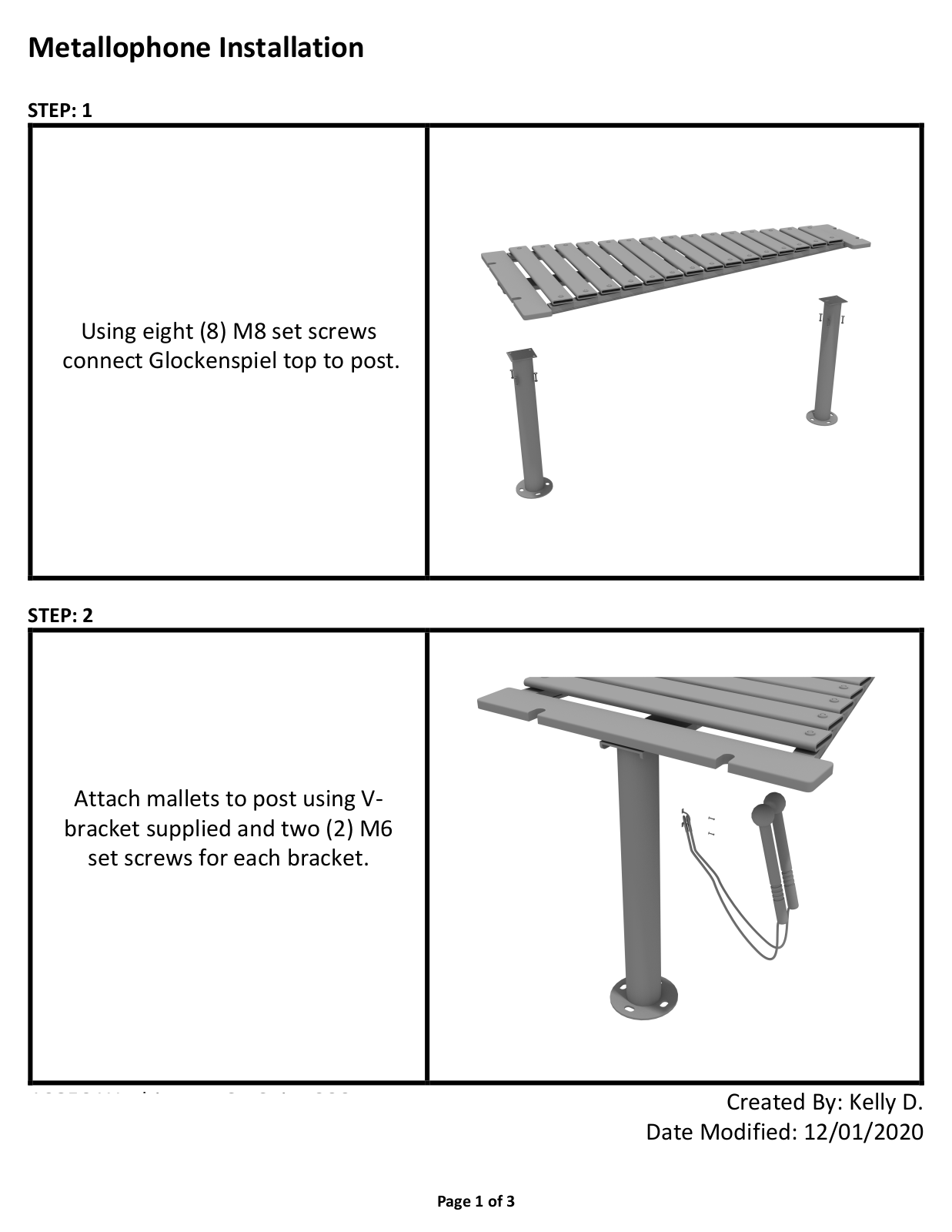 NVB Playgrounds Metallophone Installation Instructions - ManualMachine.com