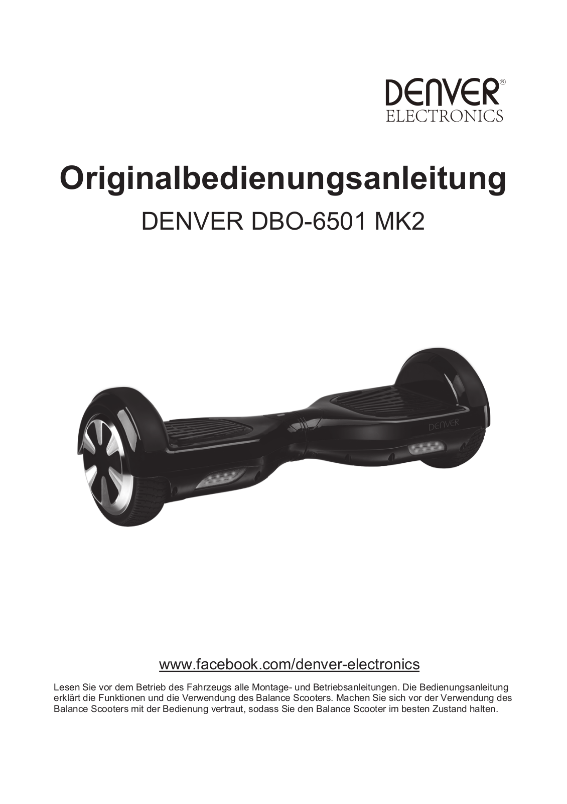 Denver DBO-6501 MK2 INSTRUCTION MANUAL