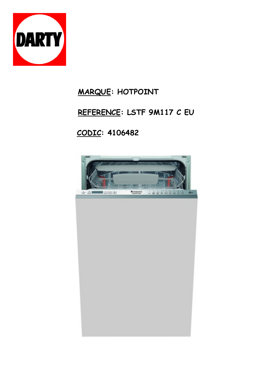 HOTPOINT LSTF9M117CEU User Manual