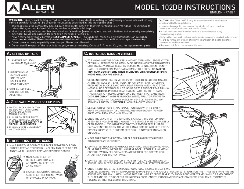 allen sports model 102db