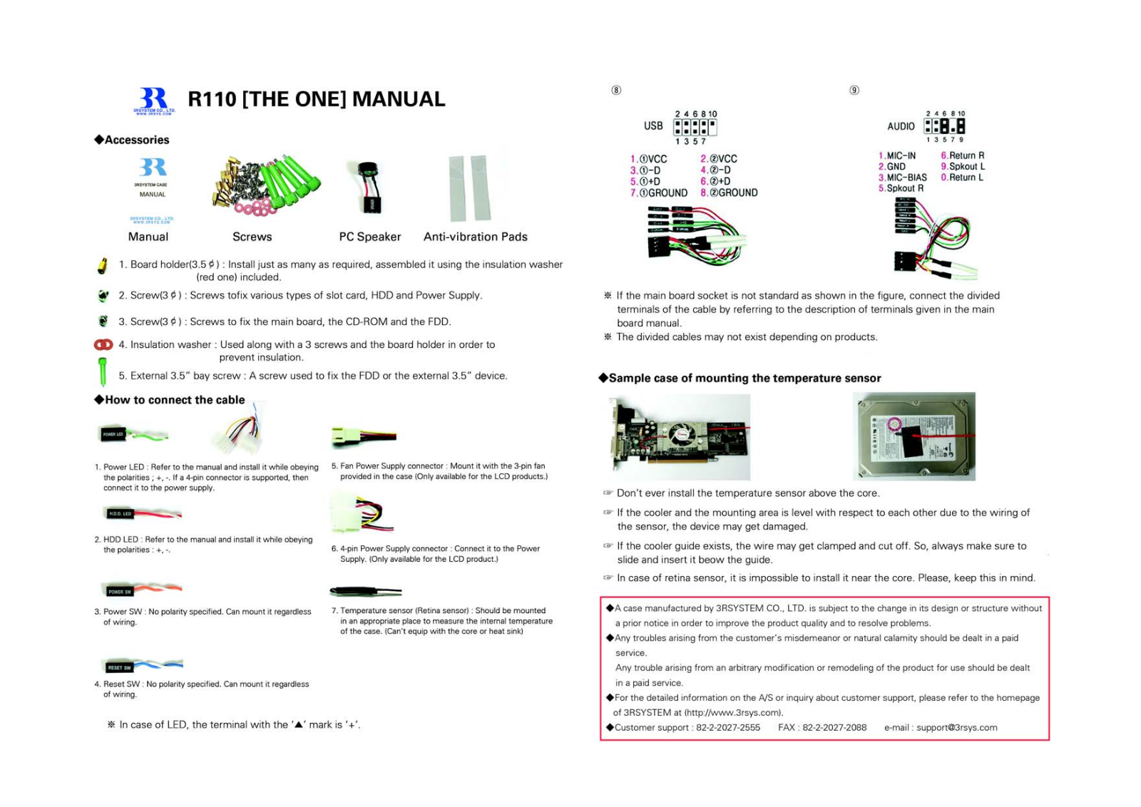 3R SYSTEM R110 User Manual