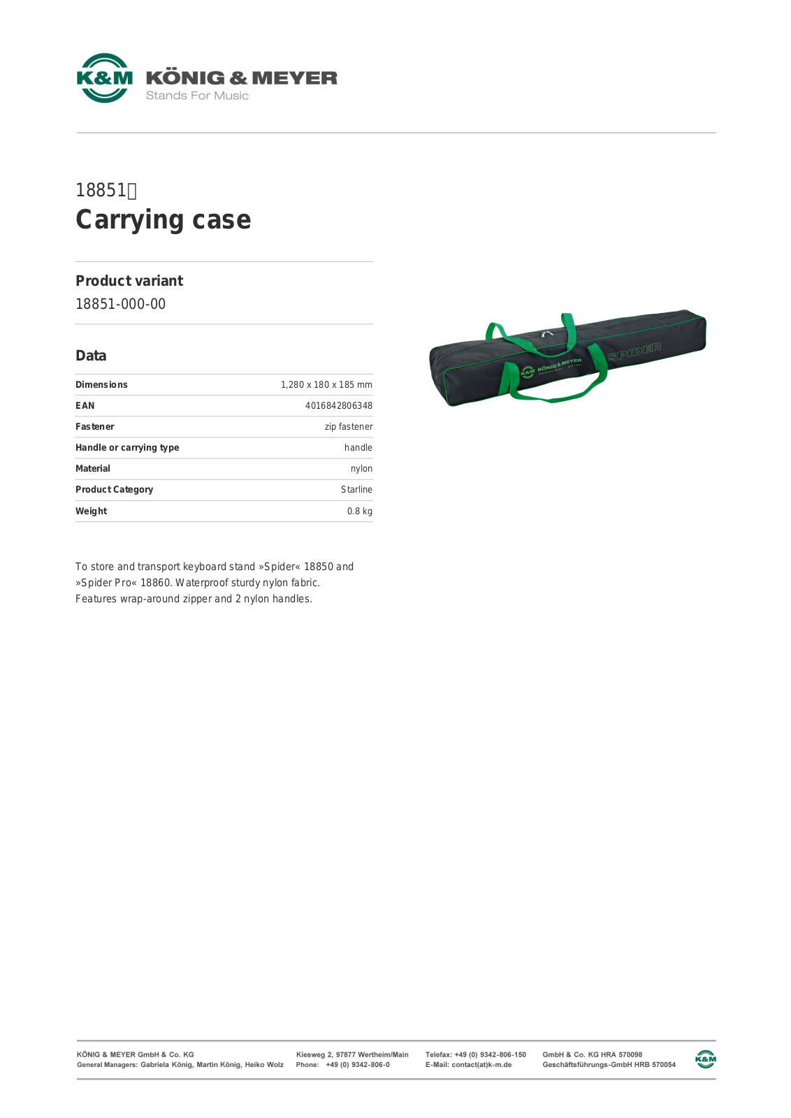 K&M 18851 Data Sheet