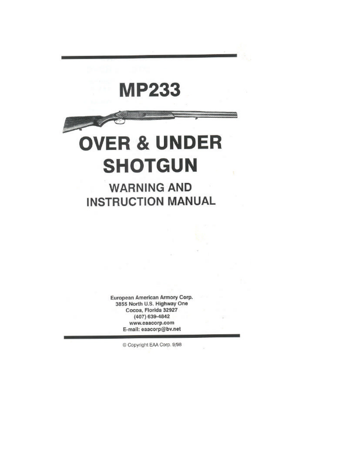 eaa mp233 User Guide